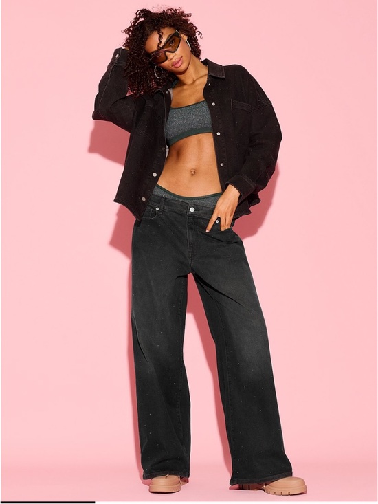 Victoria's Secret Denim - Victoria's Secret Women’s Boyfriend Wide Leg Jeans in Black
